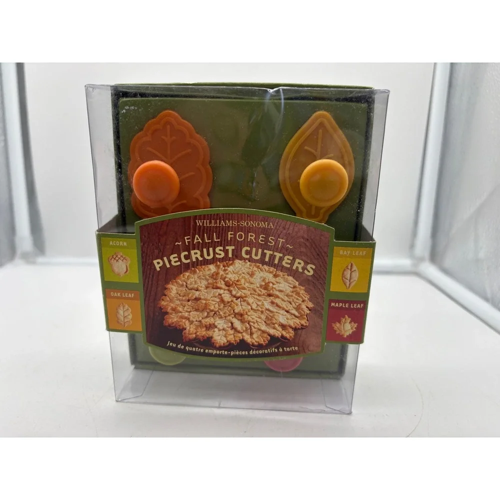 Williams Sonoma Fall Leaf Pie Crust Cutters Set of 4 Thanksgiving Autumn New